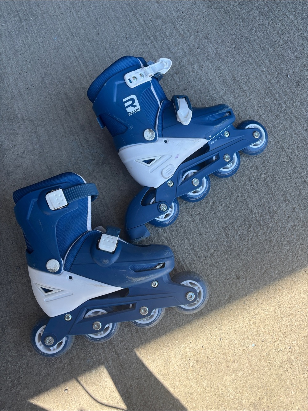 Ryderwear Kids Inline Roller Skates in Navy Blue and White